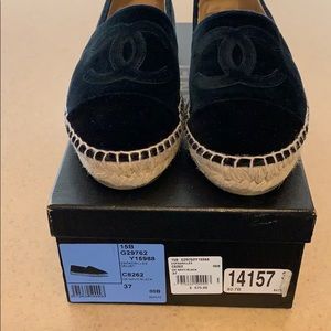 Chanel espadrilles navy/black velvet